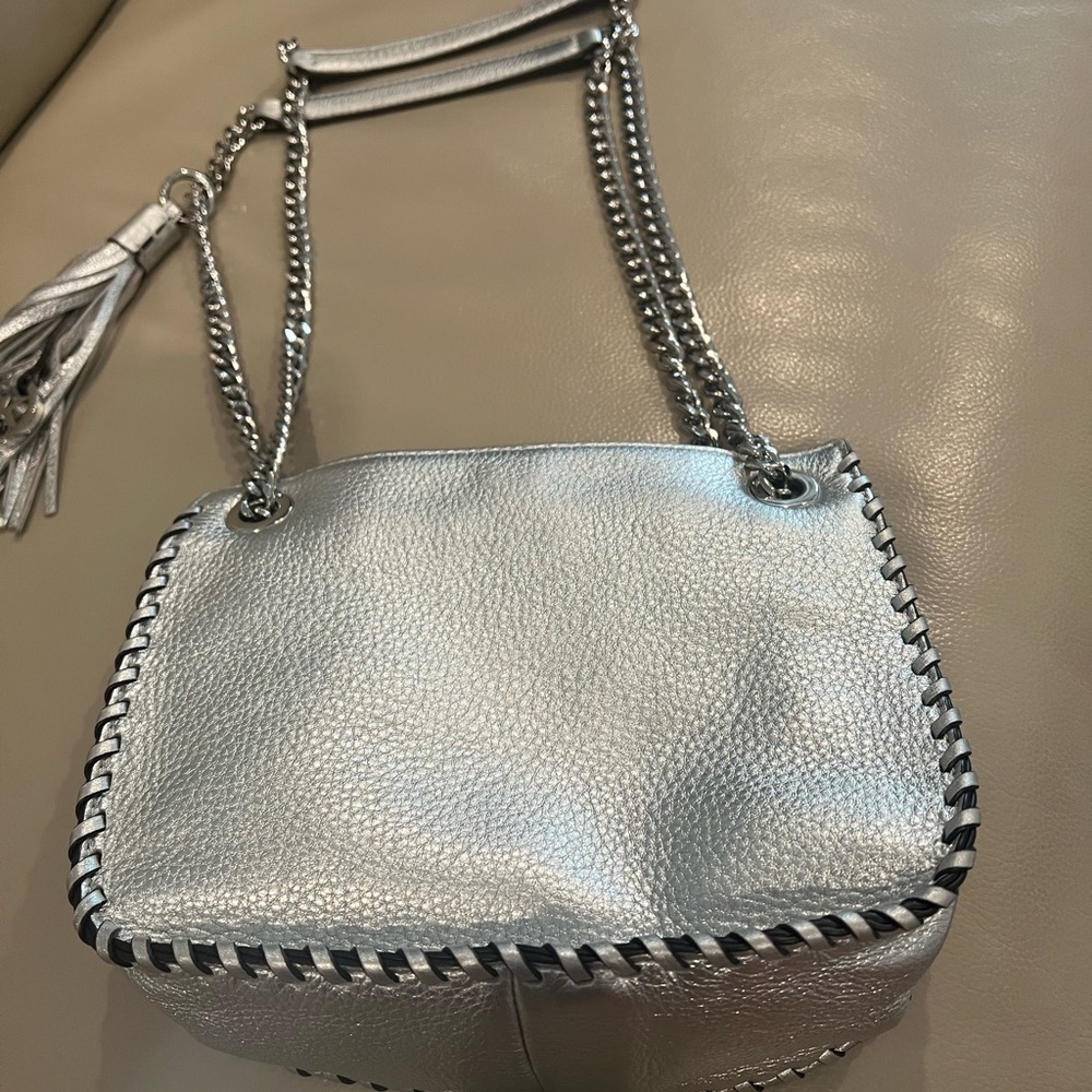 Michael Kors  silver leather crossbody handbag - Picture 7 of 9